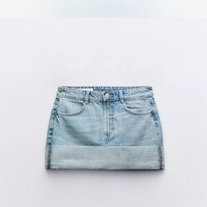 Zara Sky Blue Denim Skirt